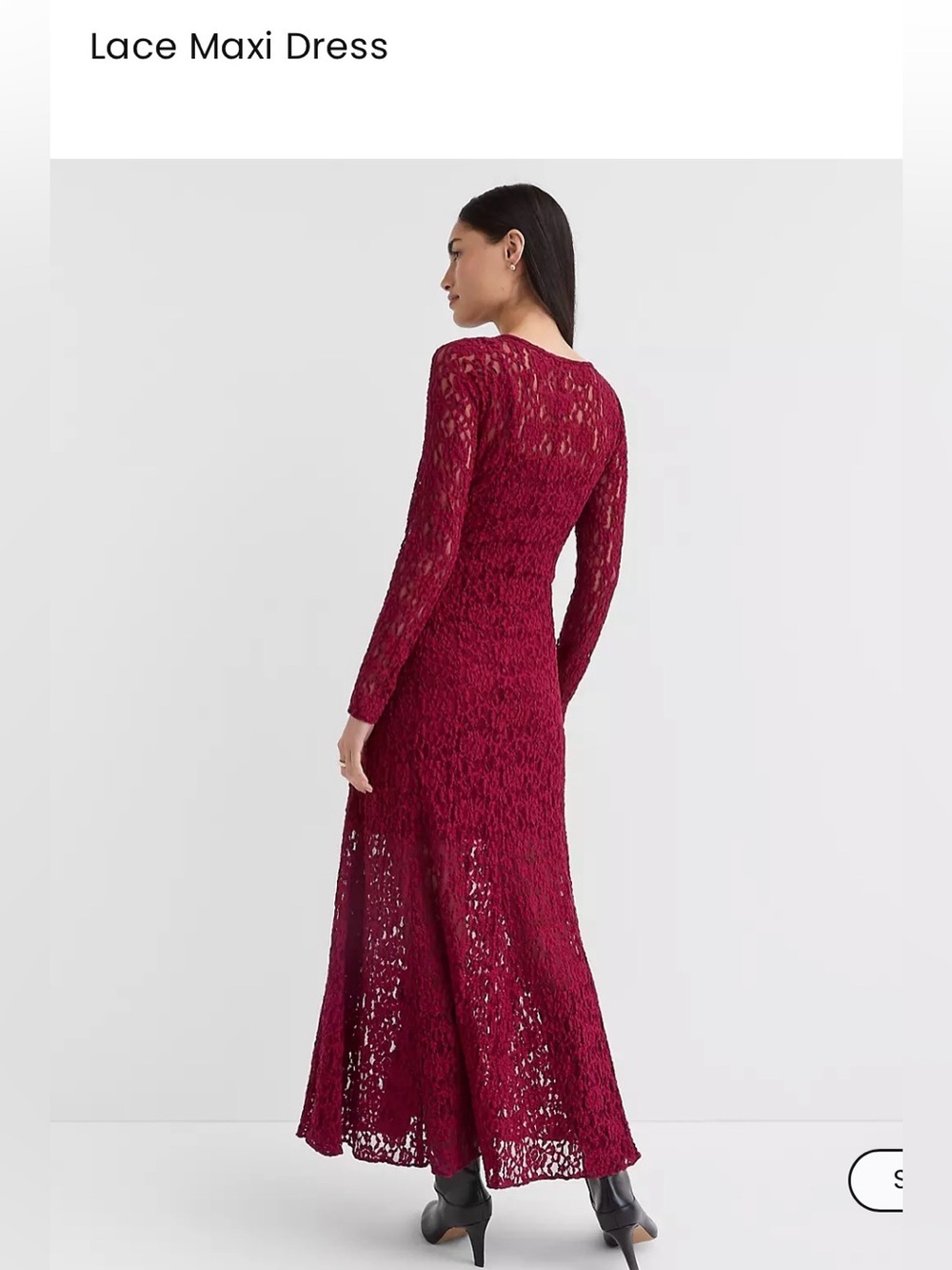 NWT Loft Size Large Lace Maxi Dress Vintage Burgundy Wedding Boho Romantic - Picture 10 of 11